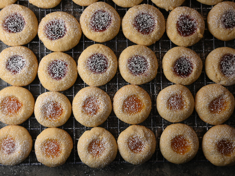 Almond Fingerprint Cookies