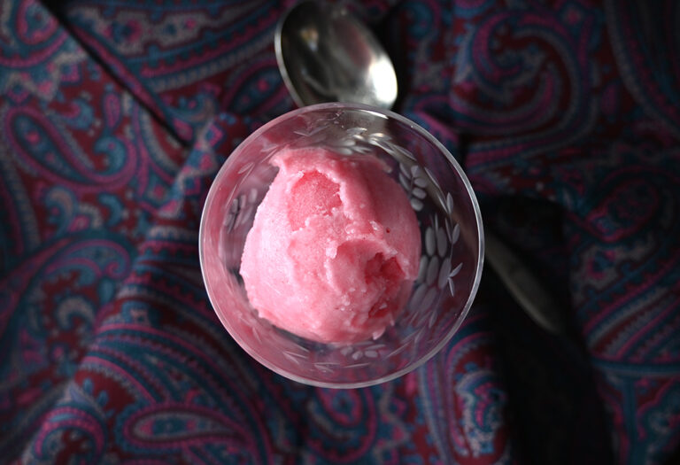 Recipe for Raspberry Rose Lychee Sorbet – Cocoa & Lavender