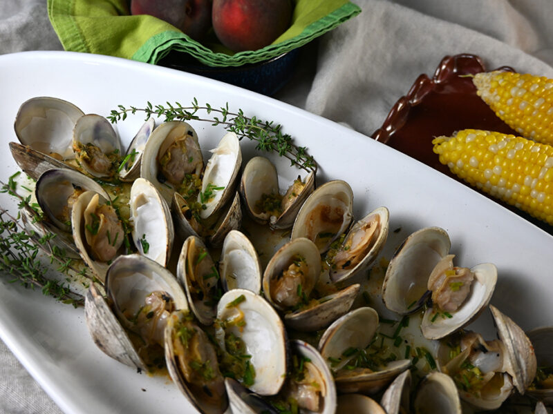 Grilled Clams with Thyme Butter