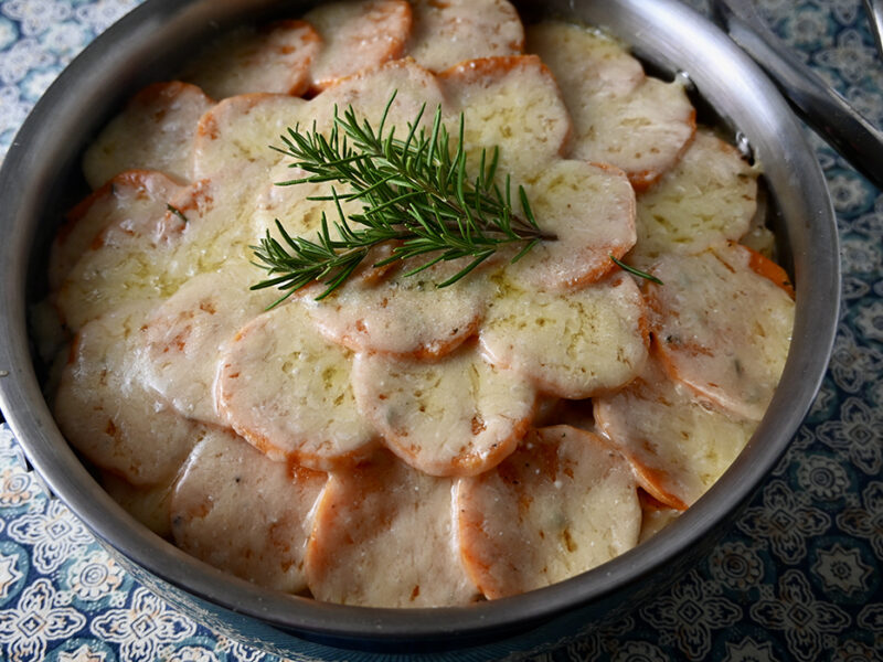 White and Sweet Potato Gratin