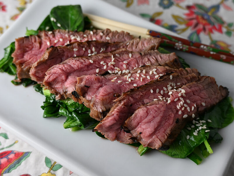 Steak Teriyaki with Tatsoi