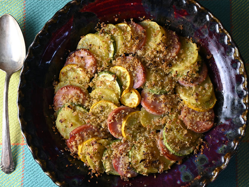 Zucchine e Patate al Forno con Prosciutto Cotto (Oven Roasted Zucchini and Potatoes with Ham)