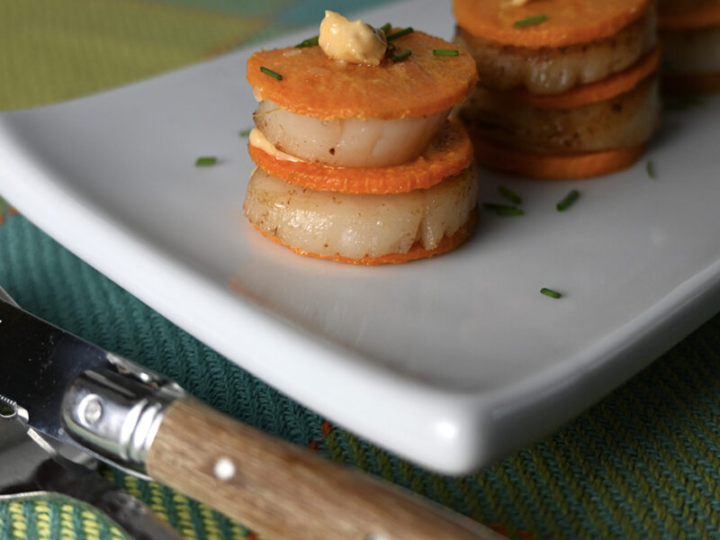Sweet Potato and Scallop Napoleons
