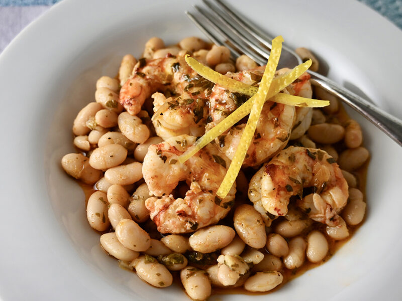 Shrimp and White Beans with Chermoula Vinaigrette
