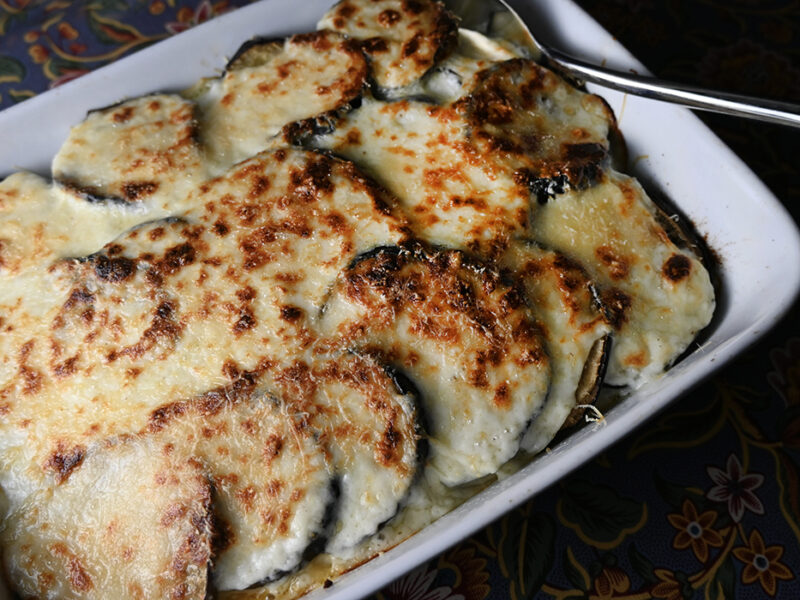 Eggplant and Merguez Casserole