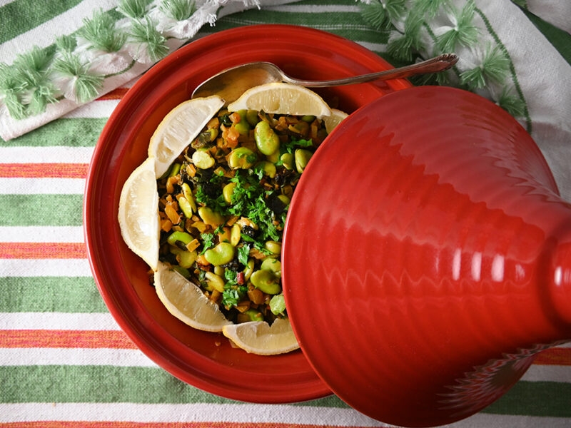 Fava Bean and Swiss Chard Tagine